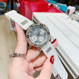  Shop Authentic Guess Frontier Diamonds Silver Dial White Rubber Strap Watch For Women - W1160L4 - Luxxuri