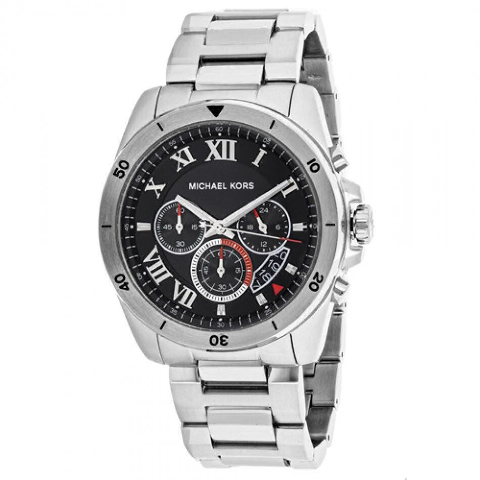  Shop Authentic Michael Kors Brecken Chronograph Quartz Black Dial Silver Steel Strap Watch For Men - MK8438 - Luxxuri
