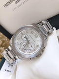  Shop Authentic Michael Kors Brecken Chronograph Silver Dial Silver Steel Strap Watch For Women - MK8562 - Luxxuri