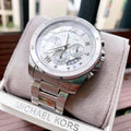  Shop Authentic Michael Kors Brecken Chronograph Silver Dial Silver Steel Strap Watch For Women - MK8562 - Luxxuri