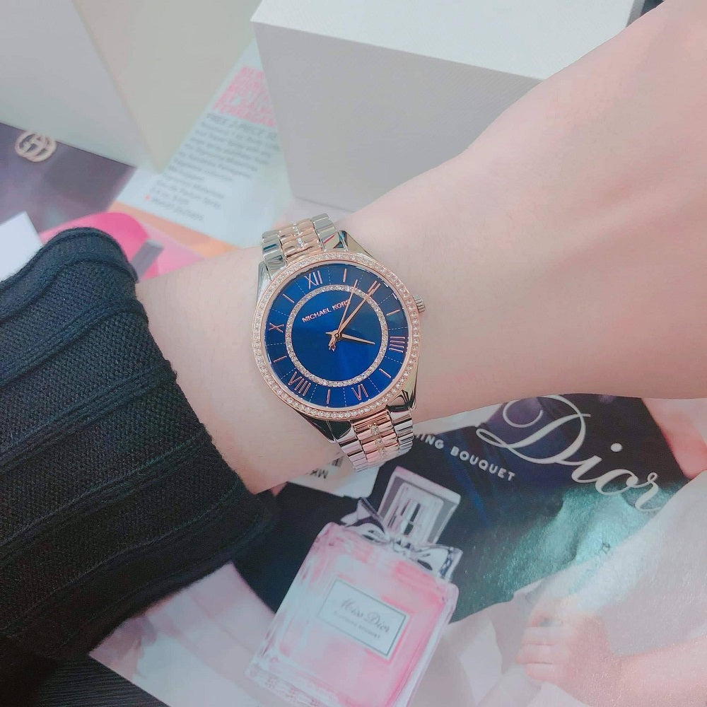  Shop Authentic Michael Kors Lauryn Quartz Blue Dial Two Tone Steel Strap Watch For Women - MK3929 - Luxxuri
