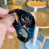  Shop Authentic Michael Kors Runway Quartz Black Dial Black Steel Strap Watch For Women - MK6683 - Luxxuri