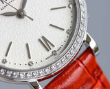  Shop Authentic IWC Portofino Automatic Diamonds Silver Dial Red Leather Strap Watch for Women - IW357408 - Luxxuri