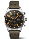  Shop Authentic IWC Pilot's Watch Chronograph Black Dial Olive Green Calfskin Strap Watch for Men - IW377730 - Luxxuri