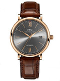  Shop Authentic IWC Portofino Automatic Grey Dial Brown Leather Strap Watch for Men - IW356511 - Luxxuri