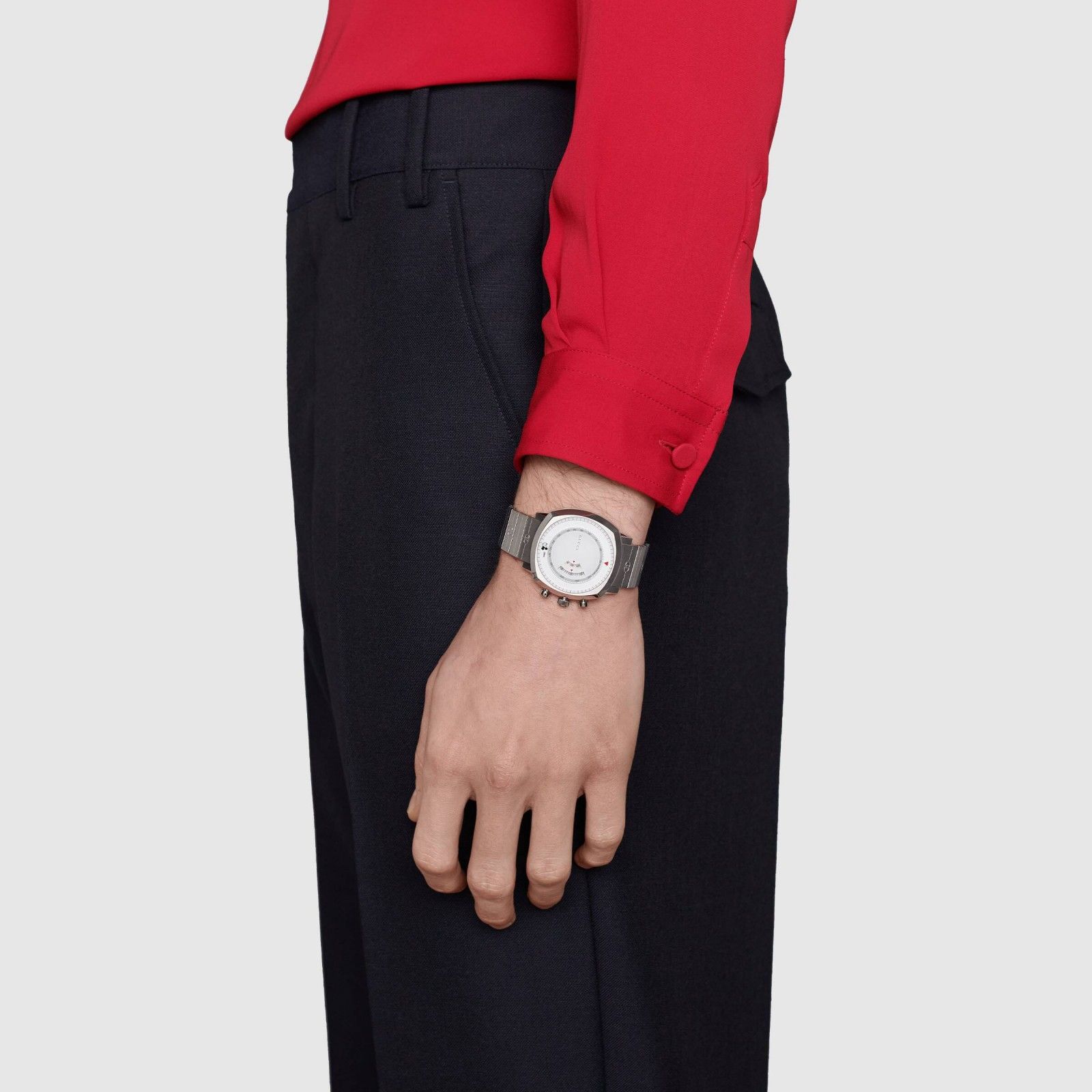  Shop Authentic Gucci Grip Chronograph Mickey Mouse White Dial Silver Steel Strap Watch For Men - YA157306 - Luxxuri