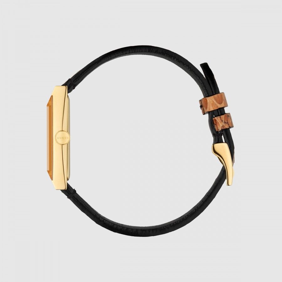  Shop Authentic Gucci G-Frame Mother of Pearl Dial Brown Leather Snakeskin Strap Watch For Women - YA147402 - Luxxuri