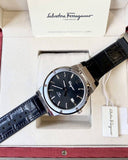  Shop Authentic Salvatore Ferragamo F-80 Classic Black Dial Black Leather Strap Watch for Men - SFDT00619 - Luxxuri