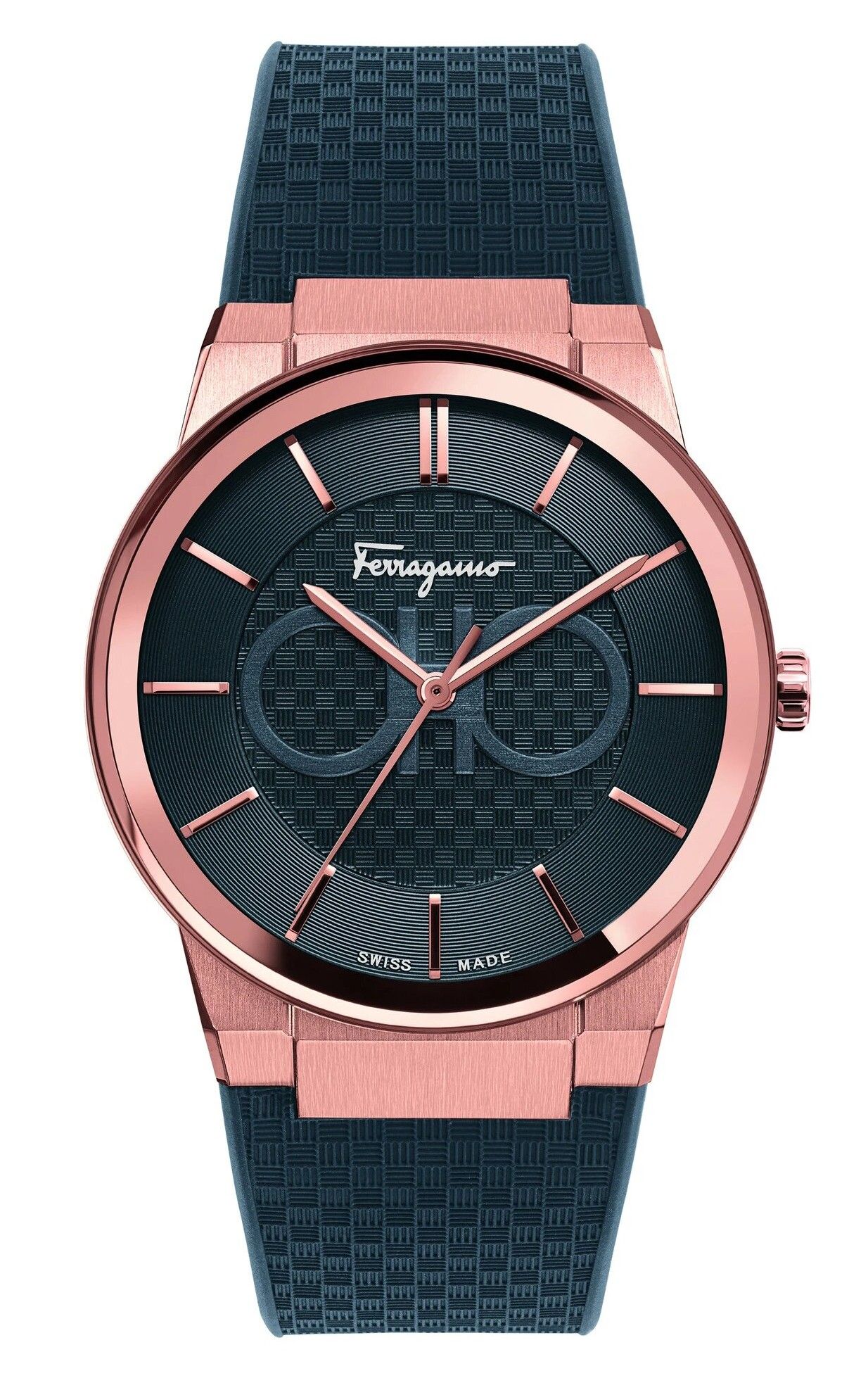 Shop Authentic Salvatore Ferragamo Sapphire Black Dial Black Silicone Strap Watch for Men - SFHP00420 - Luxxuri