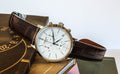 Tissot Carson Premium Chronograph White Dial Brown Leather Strap Watch For Men - T122.417.16.011.00