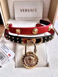  Shop Authentic Versace Medusa Lock Icon Gold Dial Red Leather Strap Watch for Women - VEDW00119 - Luxxuri