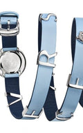  Shop Authentic Versace V Flare Silver Dial Blue Leather Strap Watch for Women - VEBN00118 - Luxxuri