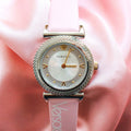  Shop Authentic Versace V-Motif Silver Dial Pink Leather Strap Watch for Women - VERE00118 - Luxxuri