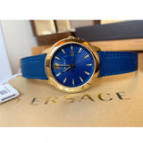  Shop Authentic Versace V-Urban Quartz Blue Dial Blue Leather Strap Watch for Men - VELQ00319 - Luxxuri