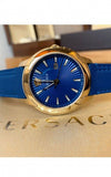  Shop Authentic Versace V-Urban Quartz Blue Dial Blue Leather Strap Watch for Men - VELQ00319 - Luxxuri