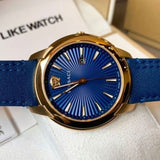  Shop Authentic Versace V-Urban Quartz Blue Dial Blue Leather Strap Watch for Men - VELQ00319 - Luxxuri