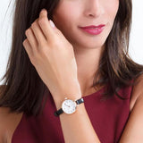  Shop Authentic Marc Jacobs Sally White Dial Black Leather Strap Watch for Women - MBM1352 - Luxxuri