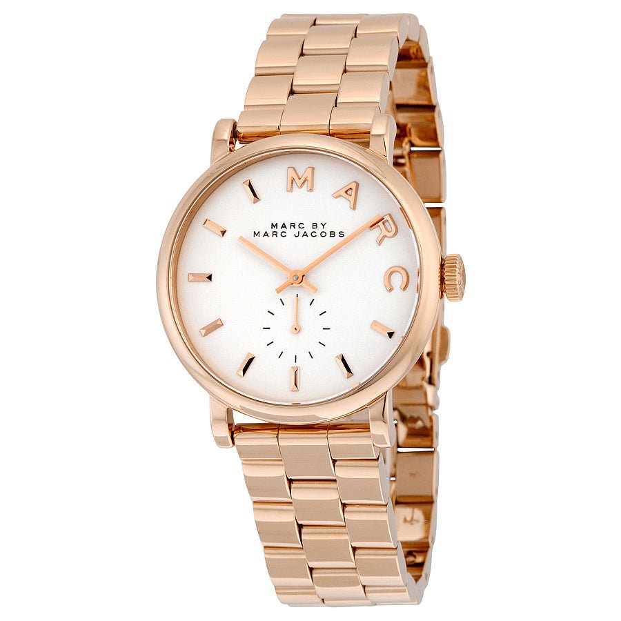  Shop Authentic Marc Jacobs Baker White Dial Rose Gold Steel Strap Watch for Women - MBM3244 - Luxxuri