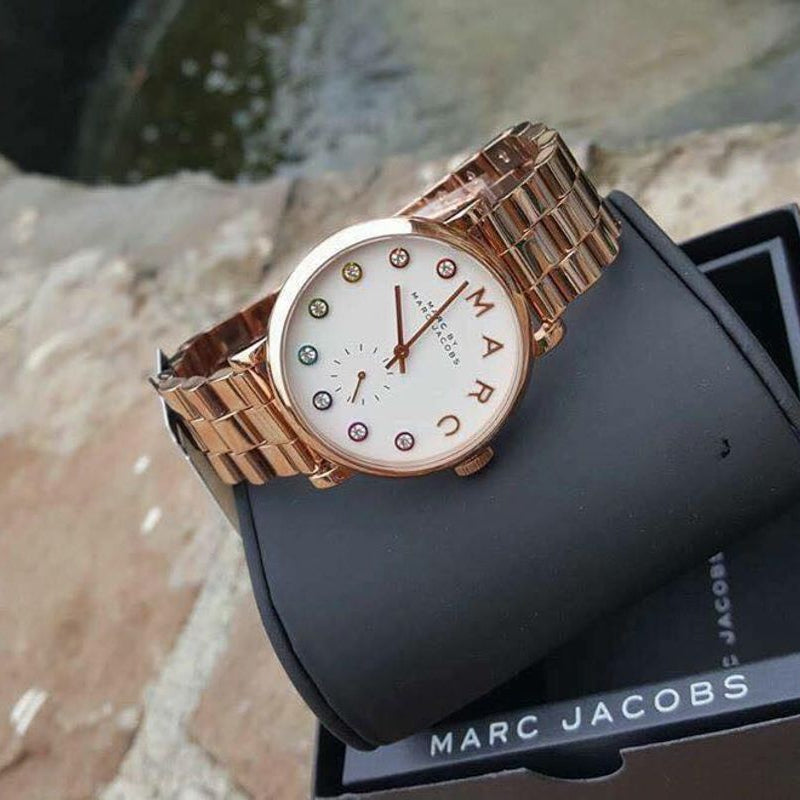  Shop Authentic Marc Jacobs Baker White Dial Rose Gold Steel Strap Watch for Women - MBM3441 - Luxxuri