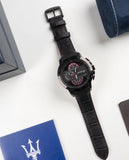  Shop Authentic Maserati Ingegno Chronograph Black Dial Black Leather Strap Watch For Men - R8871619003 - Luxxuri