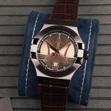  Shop Authentic Maserati Potenza Brown Dial Brown Leather Strap Watch For Men - R8851108011 - Luxxuri