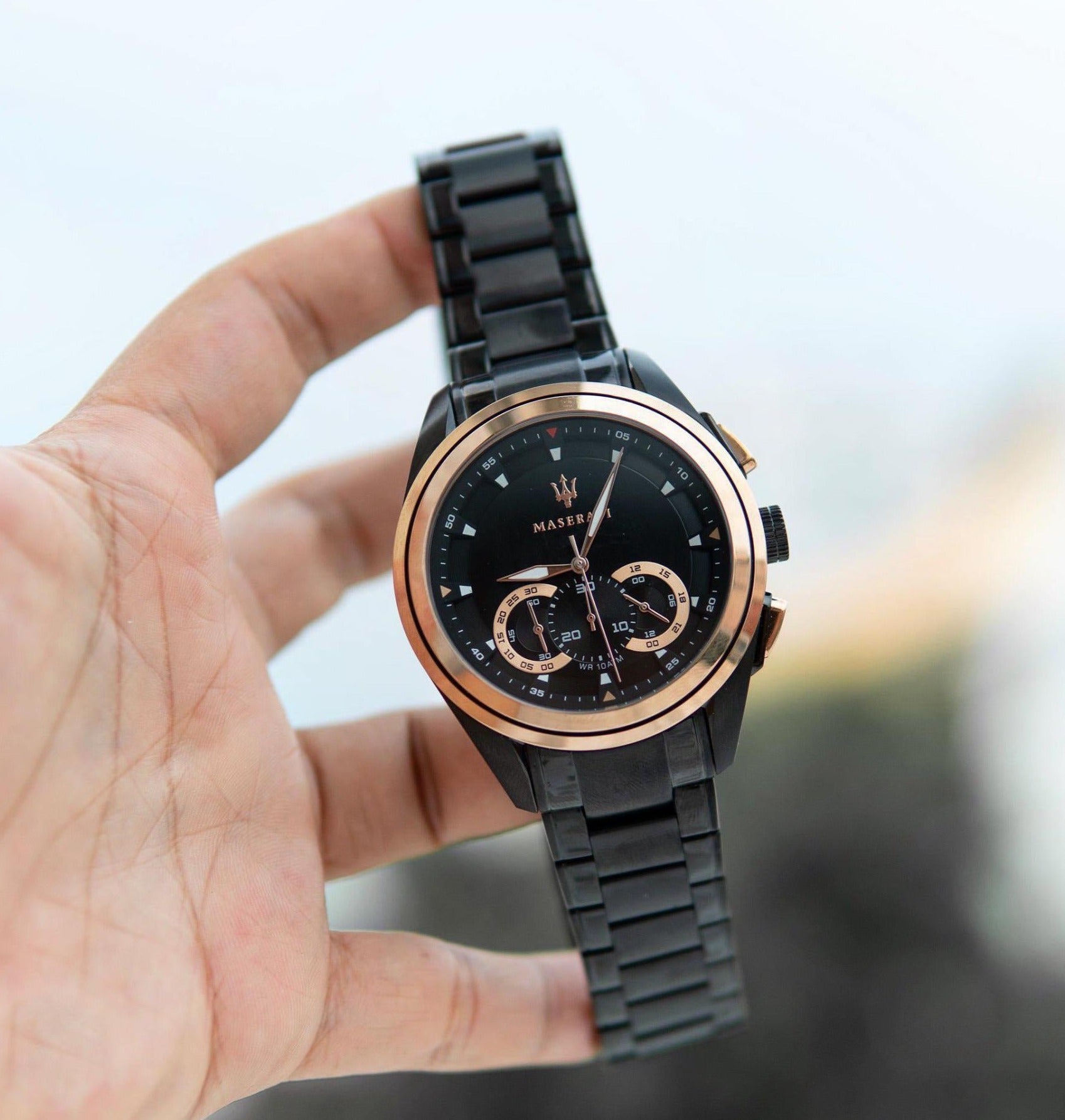  Shop Authentic Maserati Traguardo 45mm Gun Metal Stainless Steel Black Watch For Men - R8873612016 - Luxxuri