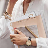  Shop Authentic Michael Kors Sawyer Champagne Dial Black Leather Strap Watch for Women - MK2433 - Luxxuri