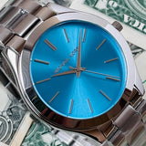  Shop Authentic Michael Kors Runway Blue Dial Silver Steel Strap Watch for Women - MK3292 - Luxxuri