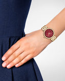  Shop Authentic Michael Kors Darci Quartz Mother of Pearl Red Dial Gold Steel Strap Watch For Women - MK3583 - Luxxuri