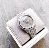  Shop Authentic Michael Kors Lauryn Analog Crystals Silver Dial Silver Steel Strap Watch For Women - MK3717 - Luxxuri