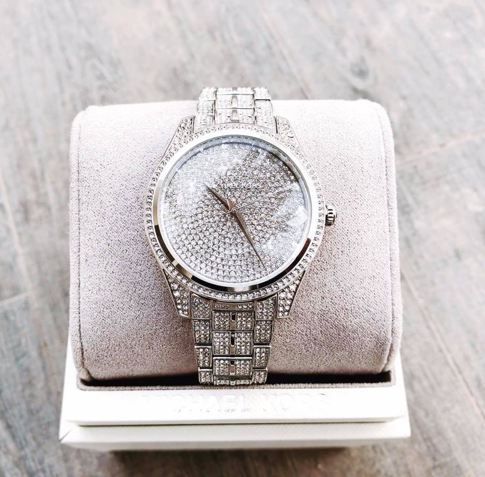  Shop Authentic Michael Kors Lauryn Analog Crystals Silver Dial Silver Steel Strap Watch For Women - MK3717 - Luxxuri
