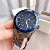  Shop Authentic Michael Kors Chronograph Cunningham Multifunction Blue Dial Grey Steel Strap Watch For Men - MK7155 - Luxxuri