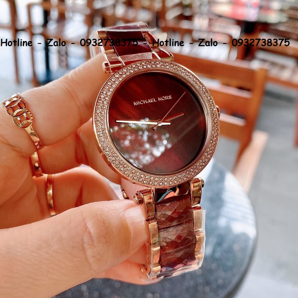  Shop Authentic Michael Kors Parker Maroon Dial Two Tone Steel Strap Watch for Women - MK6412 - Luxxuri