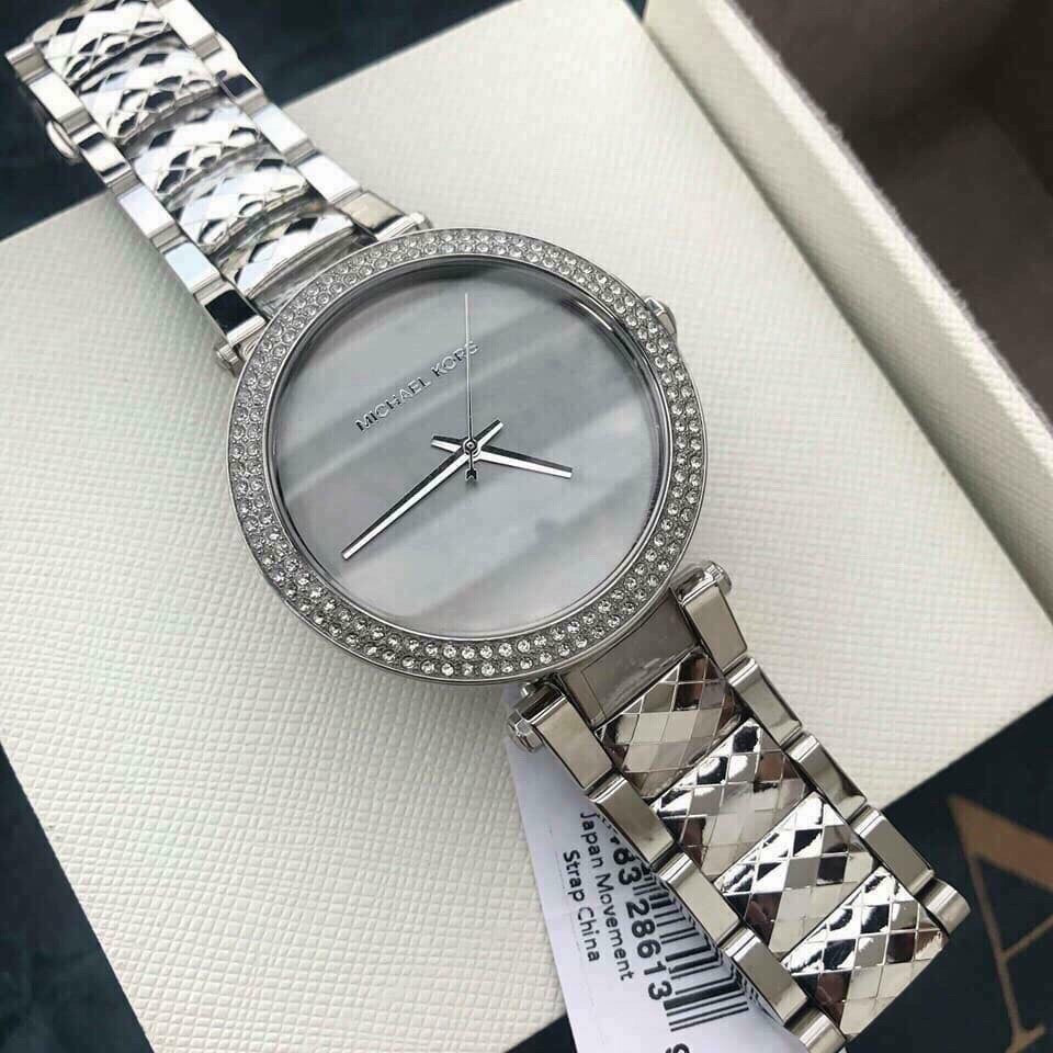  Shop Authentic Michael Kors Parker Mother of Pearl Silver Steel Strap Watch for Women - MK6424 - Luxxuri