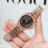  Shop Authentic Michael Kors Kacie Three Hand Black Dial Rose Gold Steel Strap Watch for Women - MK6930 - Luxxuri
