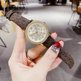  Shop Authentic Michael Kors Tibby Multifunction Gold Dial Brown Leather Strap Watch For Women - MK6966 - Luxxuri