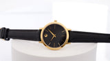  Shop Authentic Movado Ultra Slim Black Dial Black Leather Strap Watch For Women -  0607095 - Luxxuri