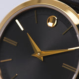  Shop Authentic Movado Ultra Slim Black Dial Black Leather Strap Watch For Women - 0607091 - Luxxuri