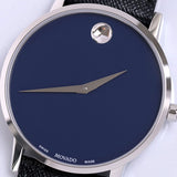  Shop Authentic Movado Museum Classic Blue Dial Black Leather Strap Watch for Men - 0607197 - Luxxuri