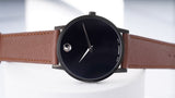  Shop Authentic Movado Museum Classic Black Dial Brown Leather Strap Watch for Men - 0607198 - Luxxuri