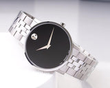  Shop Authentic Movado Museum Classic Black Dial Silver Steel Strap Watch for Men - 0607199 - Luxxuri