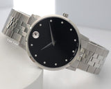  Shop Authentic Movado Museum Classic Diamonds Black Dial Silver Steel Strap Watch for Men - 0607201 - Luxxuri