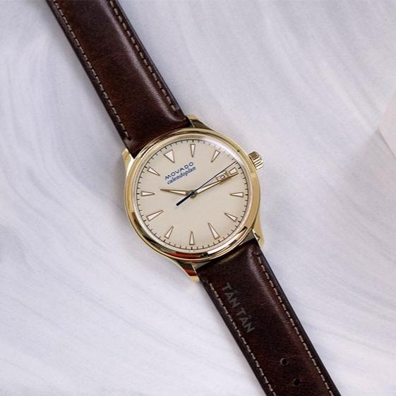  Shop Authentic Movado Heritage Calendoplan Beige Dial Brown Leather Strap Watch for Men - 3650003 - Luxxuri