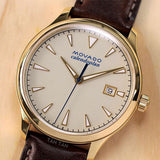  Shop Authentic Movado Heritage Calendoplan Beige Dial Brown Leather Strap Watch for Men - 3650003 - Luxxuri