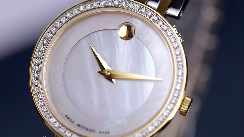  Shop Authentic Movado Esperanza Mother of Pearl Dial Two Tone Steel Strap Watch For Women - 0607085 - Luxxuri