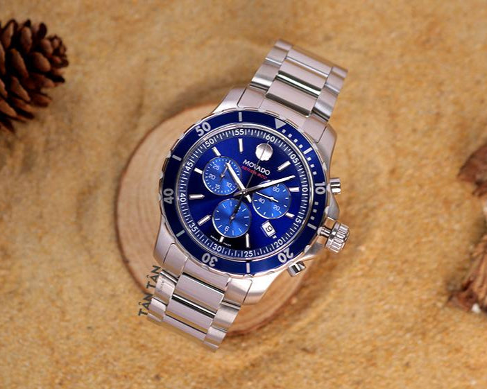  Shop Authentic Movado Series 800 Chronograph Blue Dial Silver Steel Strap Watch For Men - 2600141 - Luxxuri