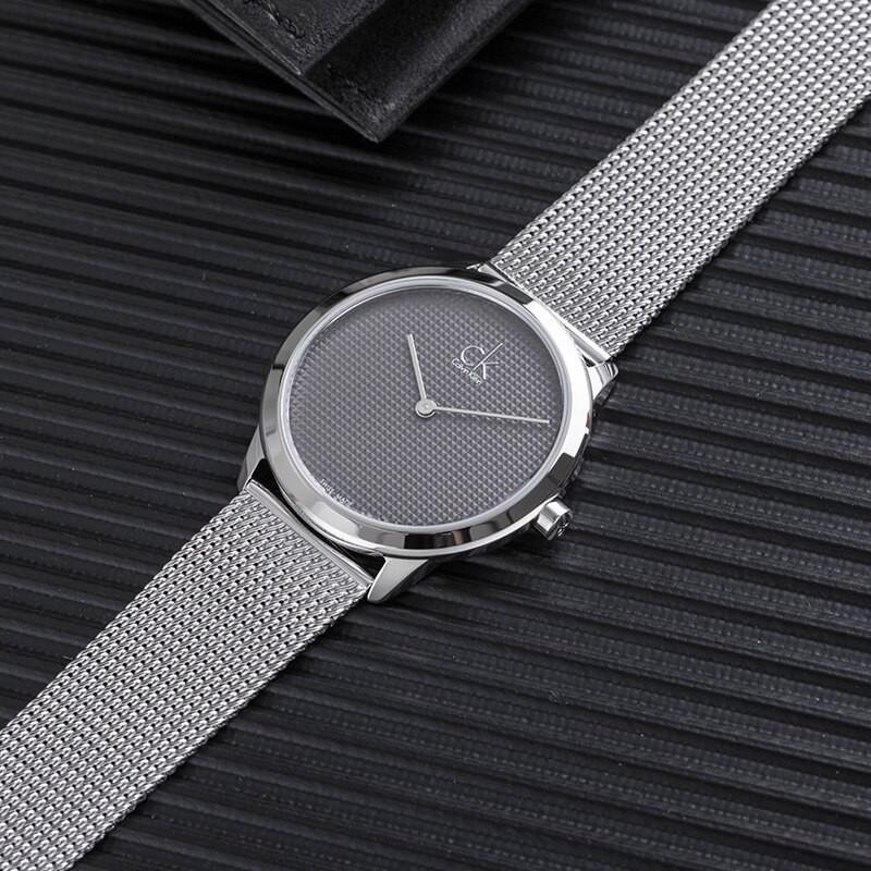  Shop Authentic Calvin Klein Minimalist Black Dial Silver Mesh Bracelet Watch for Men - K3M2112X - Luxxuri