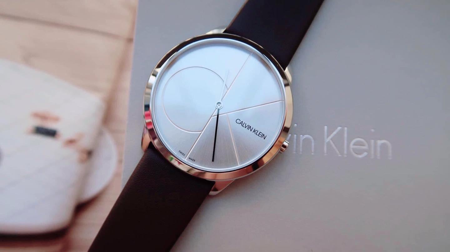  Shop Authentic Calvin Klein Minimal Silver Dial Brown Leather Strap Watch for Men - K3M211G6 - Luxxuri