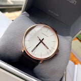  Shop Authentic Calvin Klein High Noon Silver Dial Brown Leather Strap Watch for Men - K8M216G6 - Luxxuri
