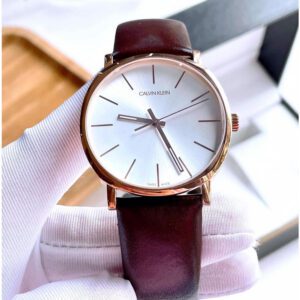  Shop Authentic Calvin Klein Posh Silver Dial Brown Leather Strap Watch for Men - K8Q316G6 - Luxxuri